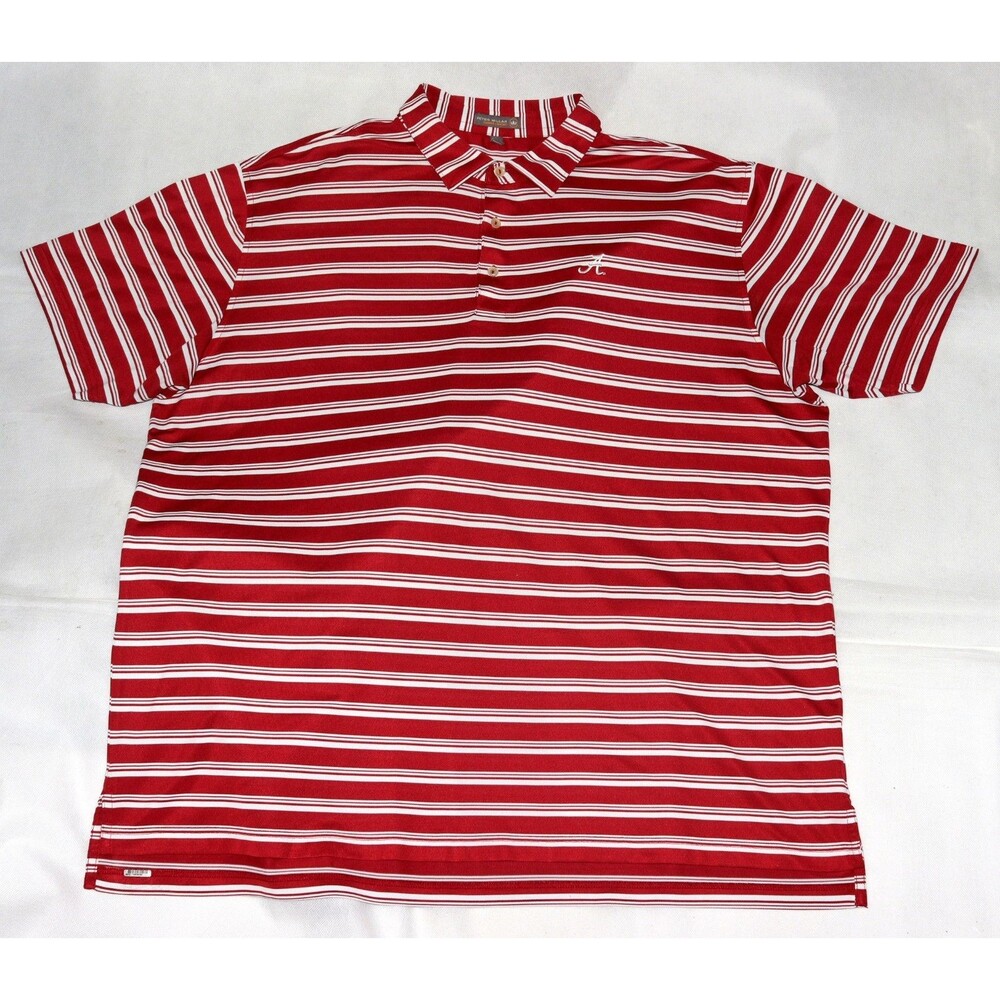 Peter Millar Crown Sport Alabama Crimson Tide Polo Shirt Striped Men’s XXL